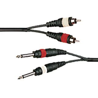 Cable 2 jack 1/4 pulgada - 2 RCA negro